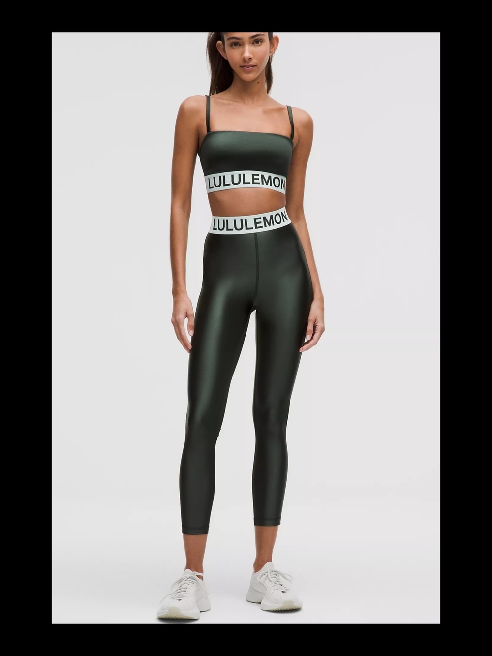 lululemon athletica Women's Shiny High-Rise Leggings in Deep Green